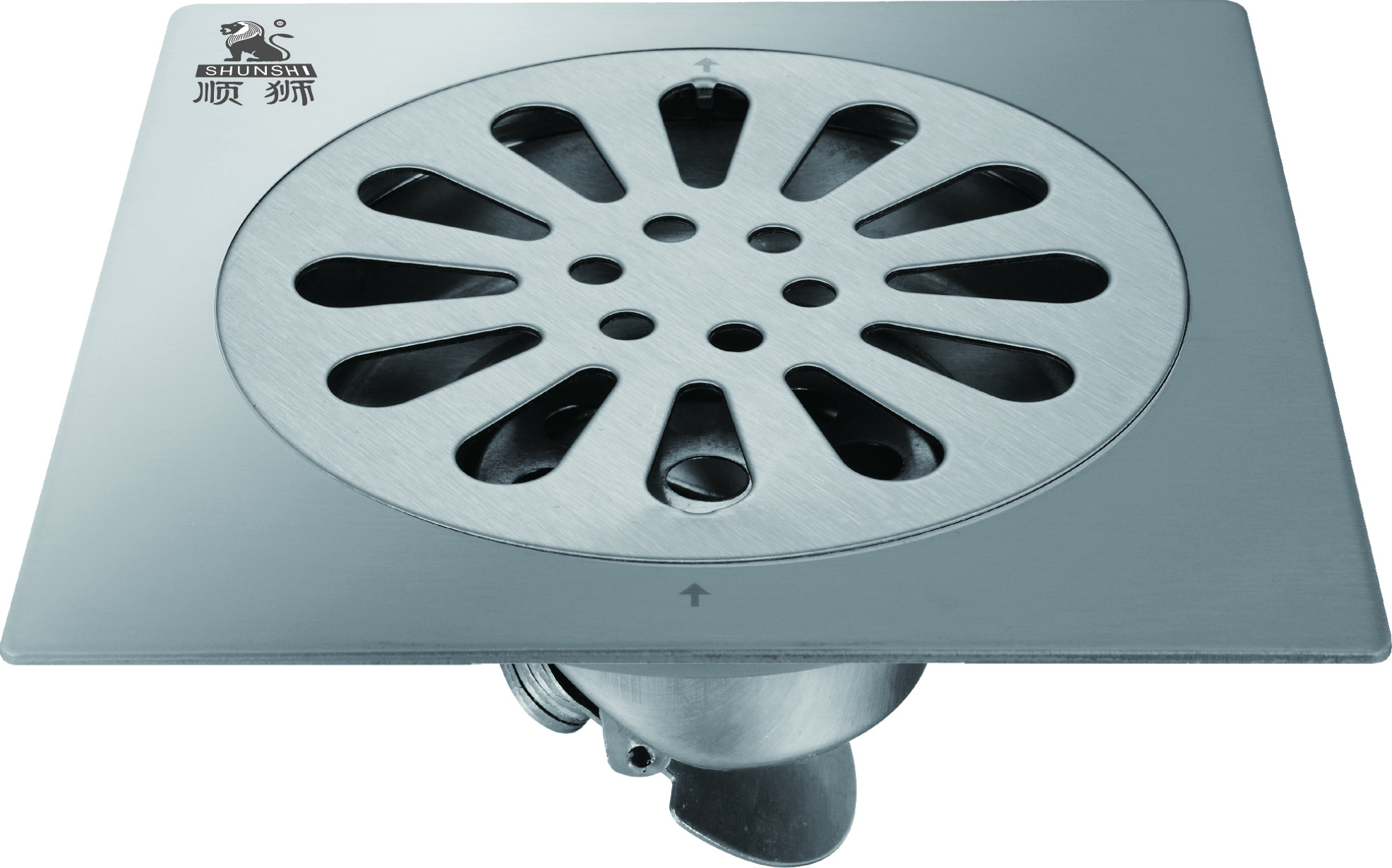 志良順獅304不銹鋼正方形鋼自封單用防臭地漏