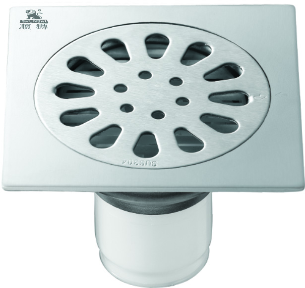 志良順獅牌304不銹鋼瓜子單用防臭地漏(ABS塑料芯)